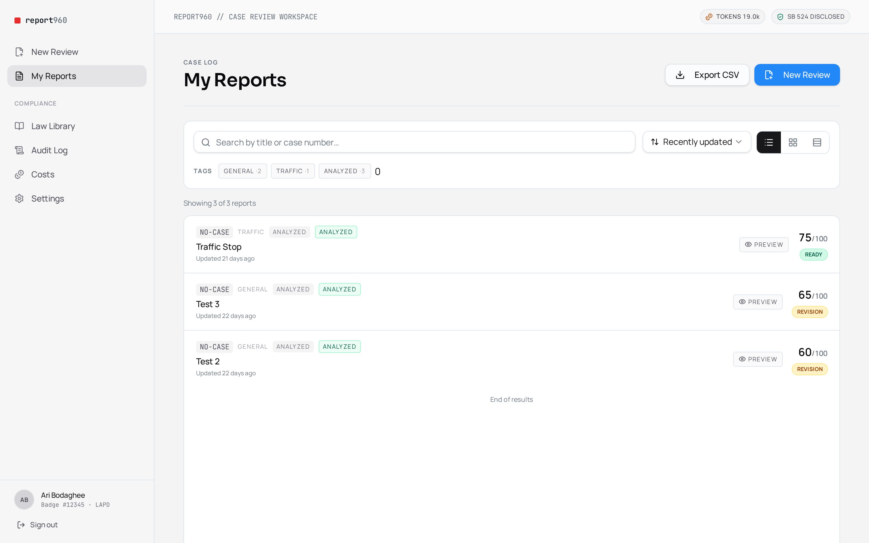 Report960 report editor with inline edits